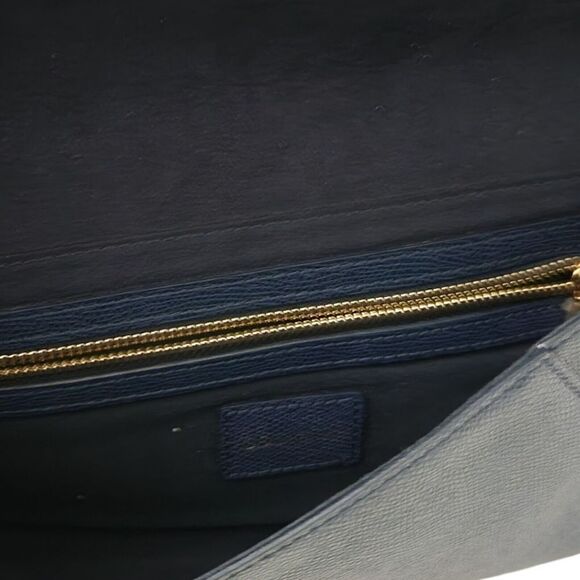 Couronne‎ Womens Clutch Bag Blue Leather Purse Handbag Inside Pockets - Picture 3 of 10